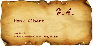 Henk Albert névjegykártya